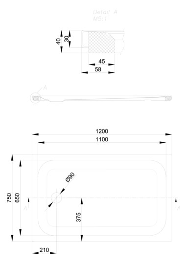 Duschwanne BetteUltra 1670 120x75x3,5cm, Glasur, Mini-Wannenträger, moosgrün