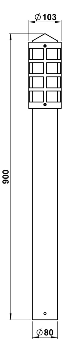 Pollerleuchte 50W E27 edst Edst Kst_opal IP44 HV