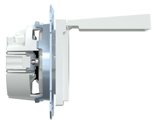 Steckdose 1f akws glz System M UP m.BS Klappd aktivweiß IP44