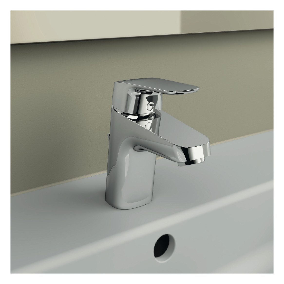 Ideal-Standard Waschtisch-Einhebelmischer CeraFlex mit Metall-Ablaufgarnitur, Ausladung 101mm, chrom