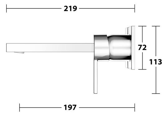 KEUCO Waschtisch-2-Loch-Wandarmatur Edition 11 Unterputz-Montage, ohne Ablaufgarnitur, Ausladung 197 mm, verchromt