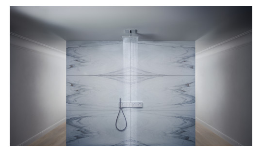 hansgrohe Kopfbrause Axor mit Deckenanschluss, 250x250mm, 2jet, chrom