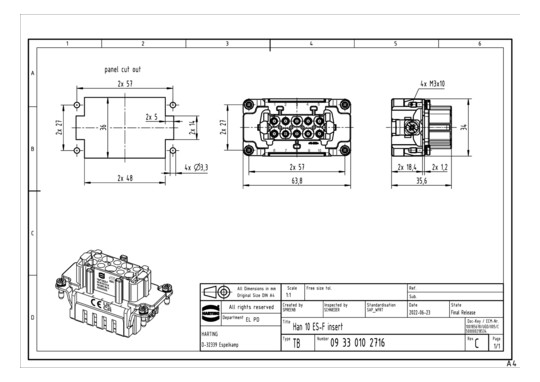 HART Buchseneinsatz HAN ES   09330102716 