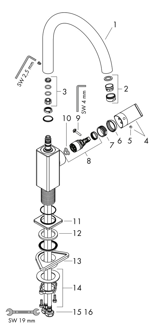 hansgrohe Spültisch-Einhebelmischer 210 Vernis Shape M35 1jet, chrom