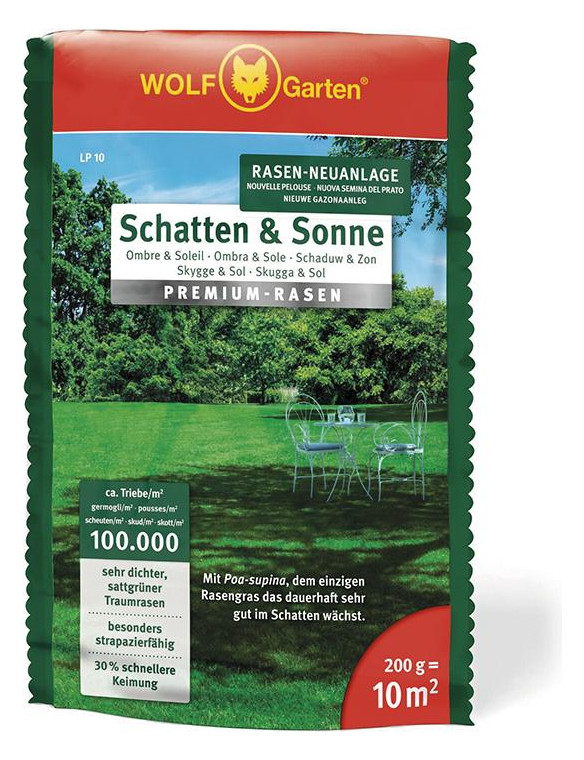 Bild Premium-Rasen Schatten&Sonne LP 10 200 g - WOLF GARTEN-0