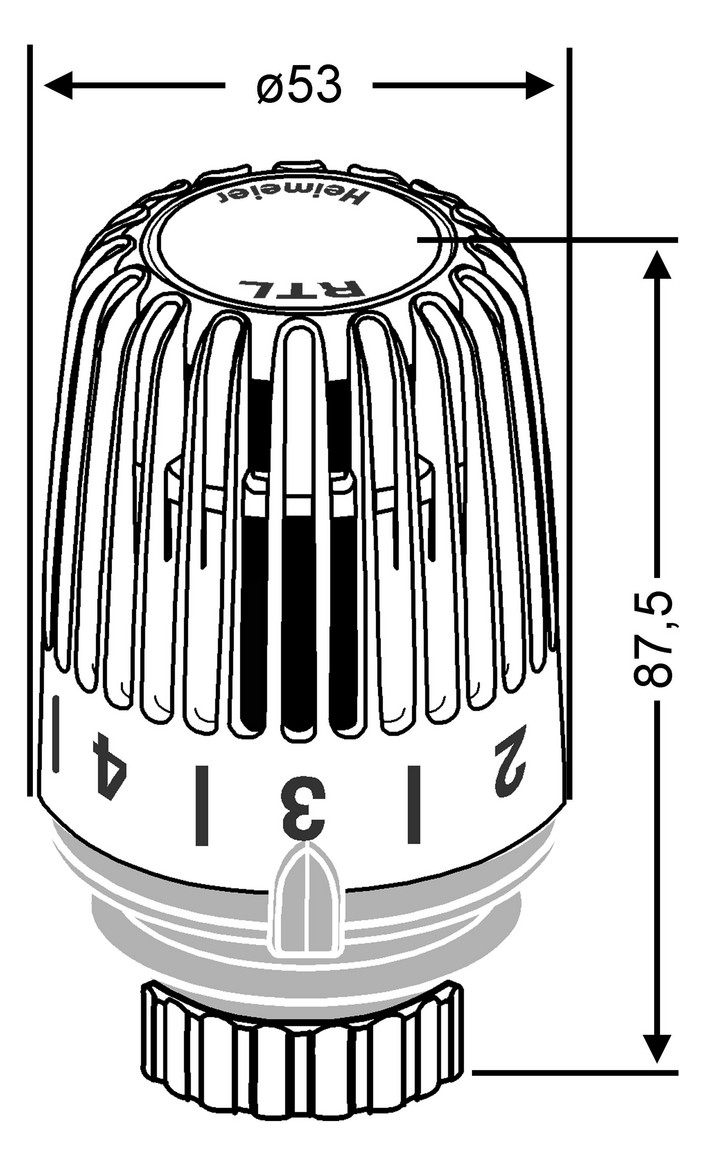 Heimeier Thermostat-Kopf RTL für Rücklauftemperaturbegrenzer RTL
