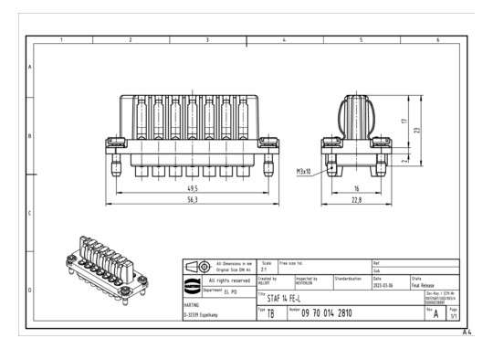 HART Federeinsatz 14-polig   09700142810 