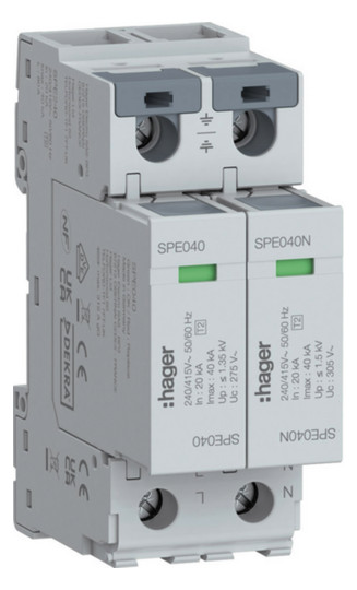 Hager Überspannungsableiter 2P T2 SPE240 