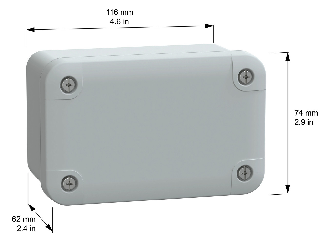 Wandschrank Kst IP66 B65xH105xT55mm unbeh RAL7035