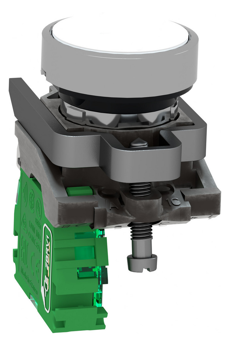 Drucktaster 1f ws rnd Ø22,5mm 1S IP30 fl Tastend