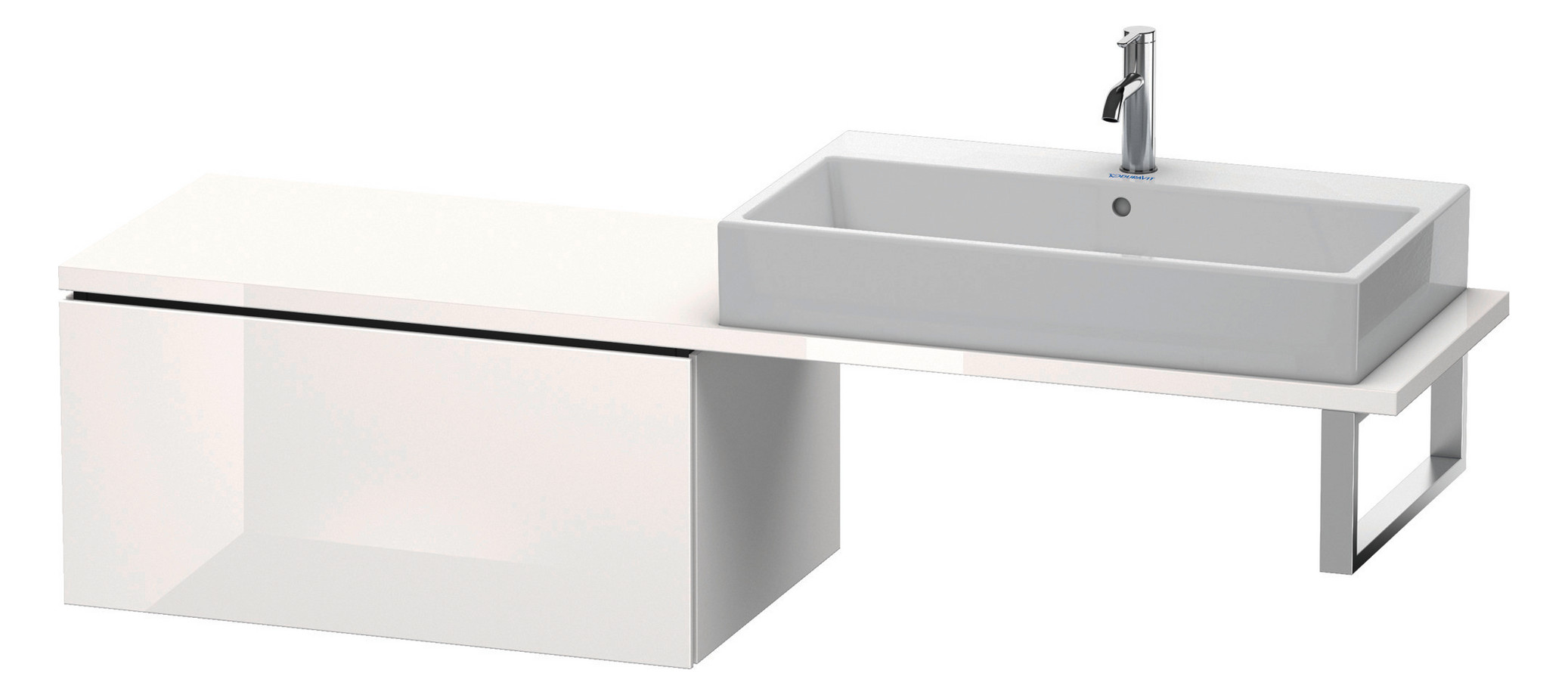 Duravit Unterschrank L-Cube 82 x 54,7 cm, eiche schwarz, für Konsole, 1 Auszug