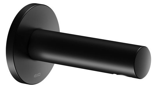 KEUCO Wanneneinlauf IXMO Ausladung 130 mm, schwarz matt, runde Rosette