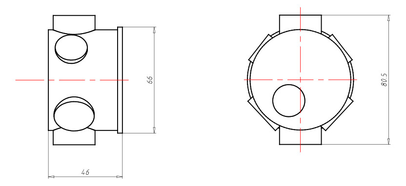 Gerätedose UP Ø60x46mm Kst rnd IP2X