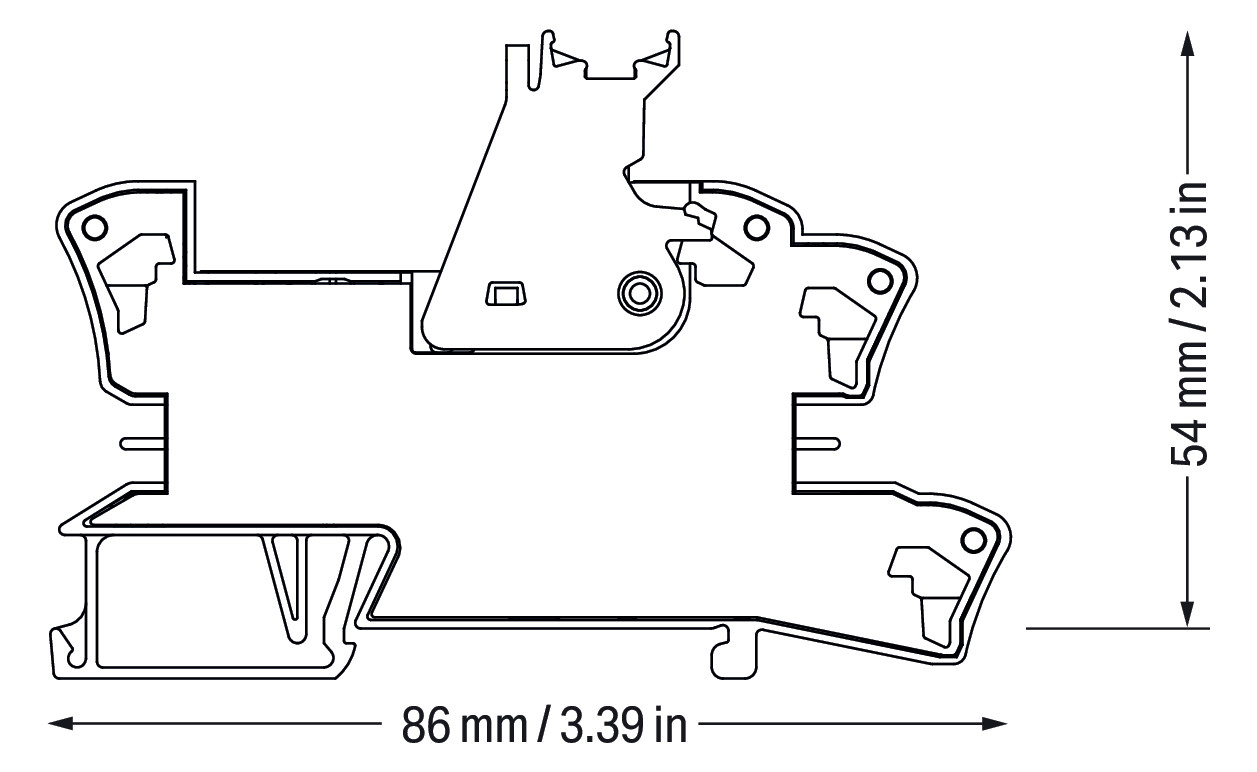 Schaltrelais Serie 788 2W IP20 15x54x86mm Federzugans