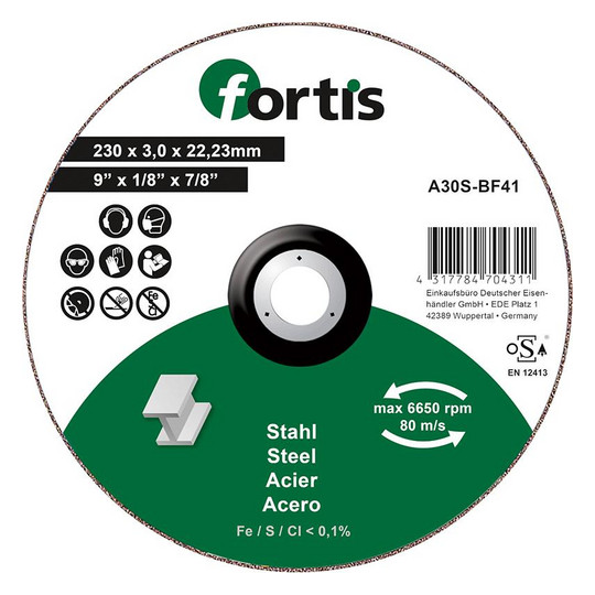 fortis-Trennscheibe Stahl, gerade - 230x3,0mm