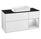 V&B Waschtisch-Unterschrank Finion 120x60,3x50,1cm, Regal rechts White matt lacquer, Glossy white lacquer