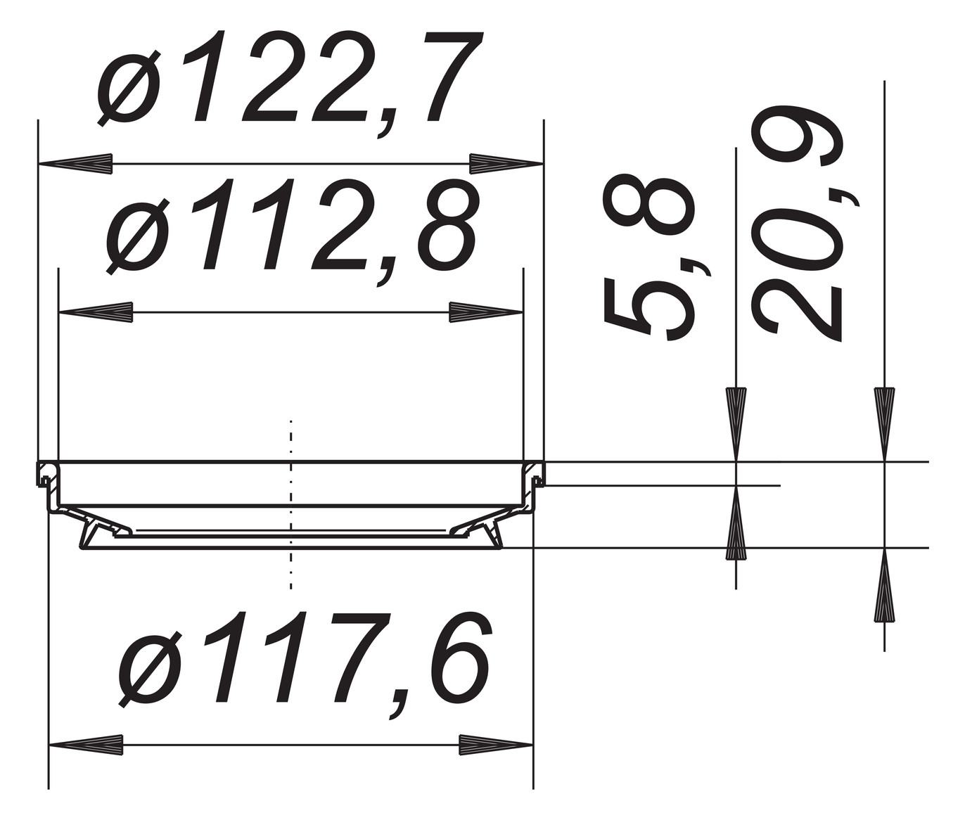 Dallmer Dichtung DN 100, zu Atlasbogen