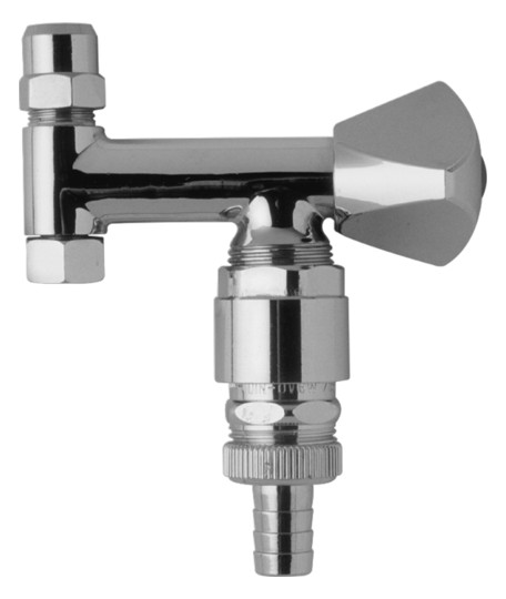 ASW Eckfix 3/8" x 3/4" x 10 mm, Messing verchromt, mit Rohrbelüfter, Rückflussverhinderer/Schlauchverschraubung, für Eckventil
