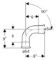 Geberit Gas-Bogen Mapress 90Grad, für Natur- und Flüssiggas, Kupfer, Ø 54 mm
