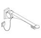 HEWI Stützklappgriff 802 LifeSystem Premium 850 mm, weiß hochglanz/weiß matt, Spülauslösung, Funktionstaste links