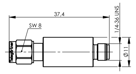 Koax-Kupplung SMA Stecker/Buchse 6Ohm ger