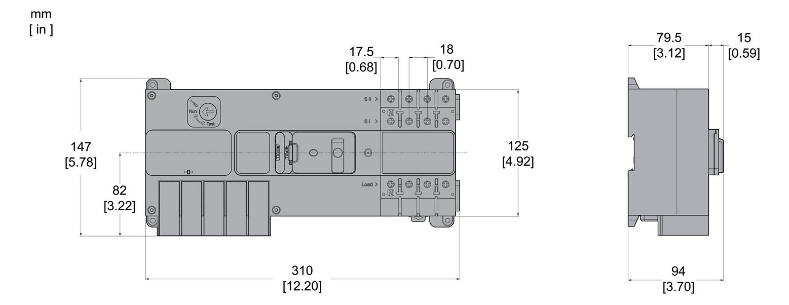 Lastumschalter 4p 32A Komplettgerät IP20 f.Verteilereinbau