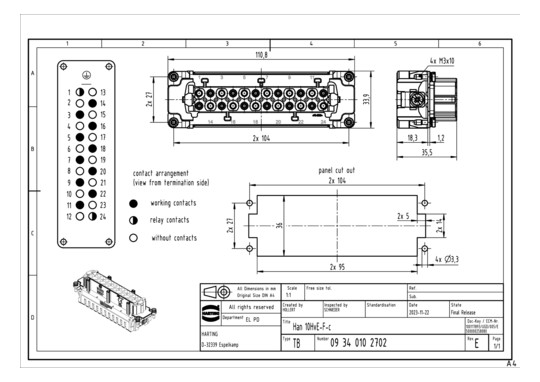 HART Buchseneinsatz 10 pol.  09340102702 