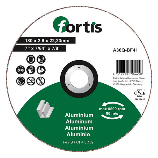 fortis-Trennscheibe ALU-NE, gerade - 180x2,9mm