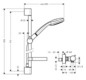 hansgrohe Brausesystem Croma 100 Multi 958 mm Brausestange, mit Thermostat, chrom