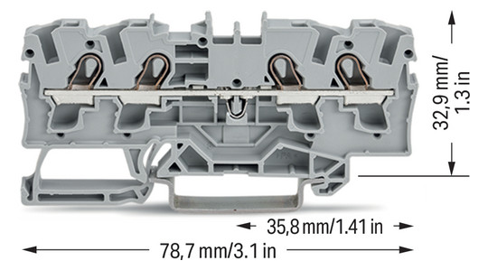 Reihenklemme 0,5-6qmm Serie 2004 1Etage 4kl gr 32A Hutschiene TH35