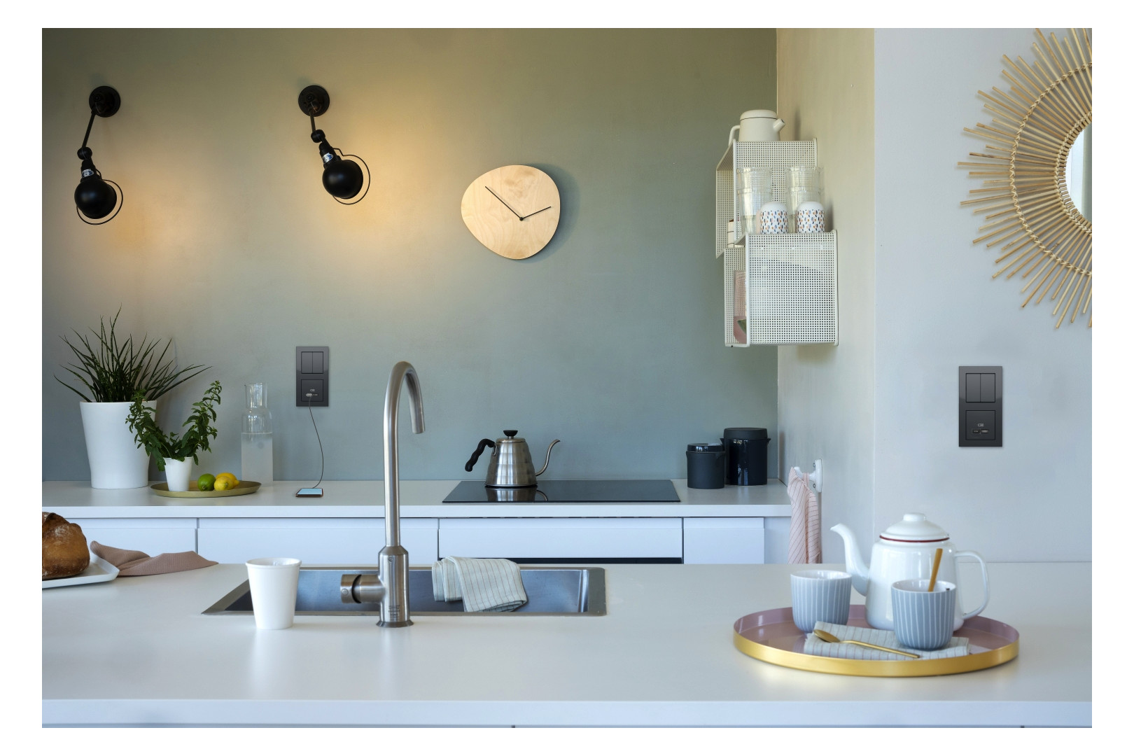 Rahmen 1f anth mt M-Pure Kst f.GEB-K Unterputzmontage Thermopl