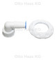 HAAS Anschlusswinkel 3/4", weiß, mit Kontermutter, für Unterputzsiphon