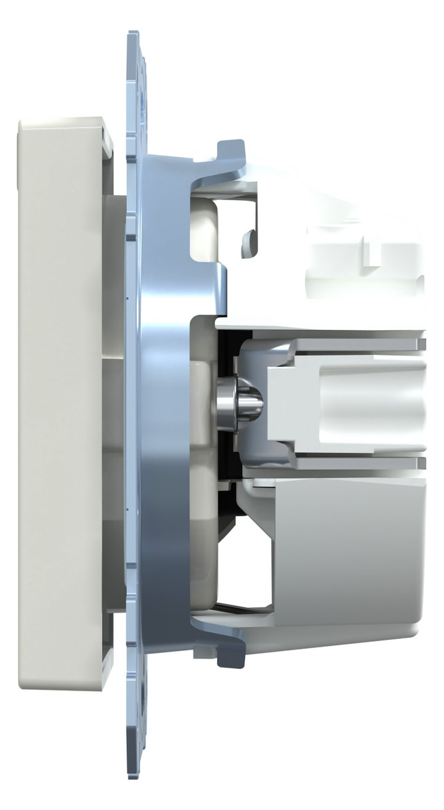 Steckdose 1f polws glz System M UP m.BS IP20 Mit erhöhtem Berührungsschutz