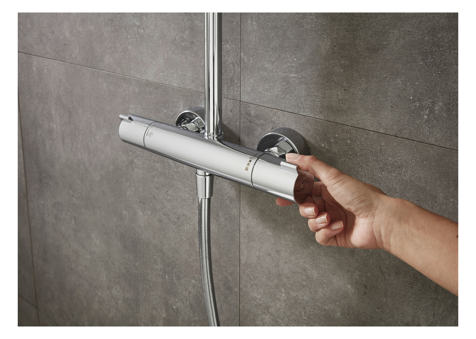hansgrohe Showerpipe Crometta E mit Thermostat, 1jet, 15 l/min, chrom