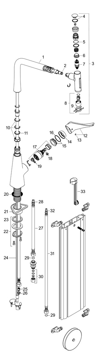 hansgrohe Spültisch-Einhebelmischer 320 Metris Select M71 mit Ausziehbrause, 2jet, sBox, Edelstahl-Optik