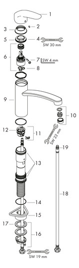 hansgrohe Spültisch-Einhebelmischer 160 Focus M41 1jet, chrom