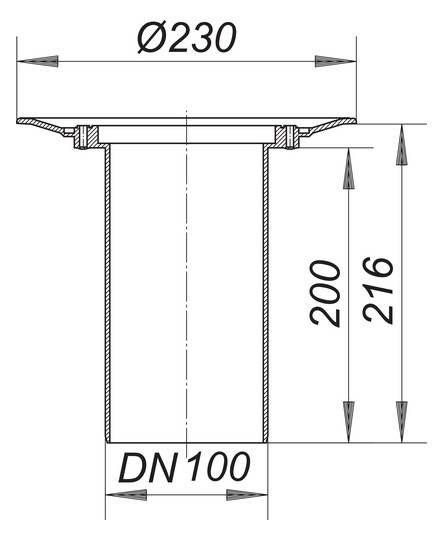 Dallmer Balkonablaufgehäuse 84 DN 100, Ablaufstutzen senkrecht