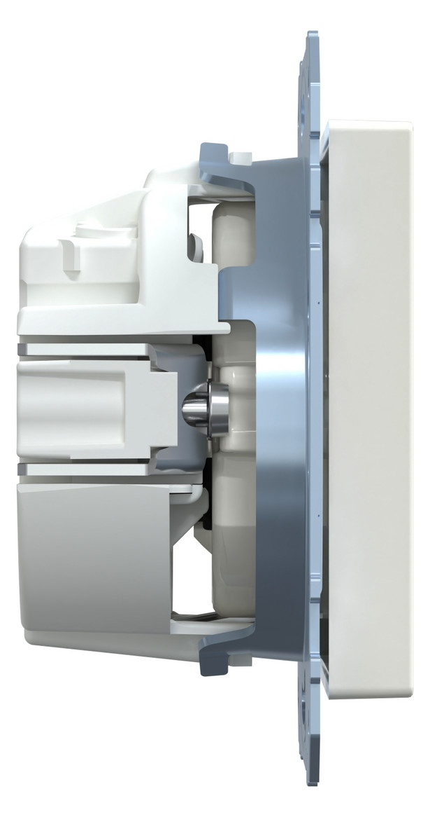 Steckdose 1f polws glz System M UP m.BS EDV Mit erhöhtem Berührungsschutz IP20