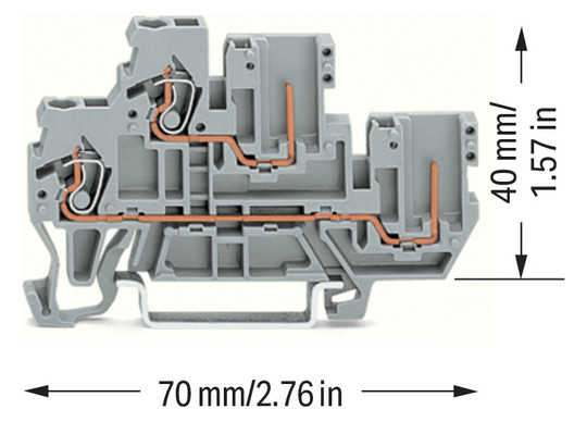 Reihenklemme 0,08-4qmm Serie 870 1Etage 2kl gr 16A Hutschiene TH35