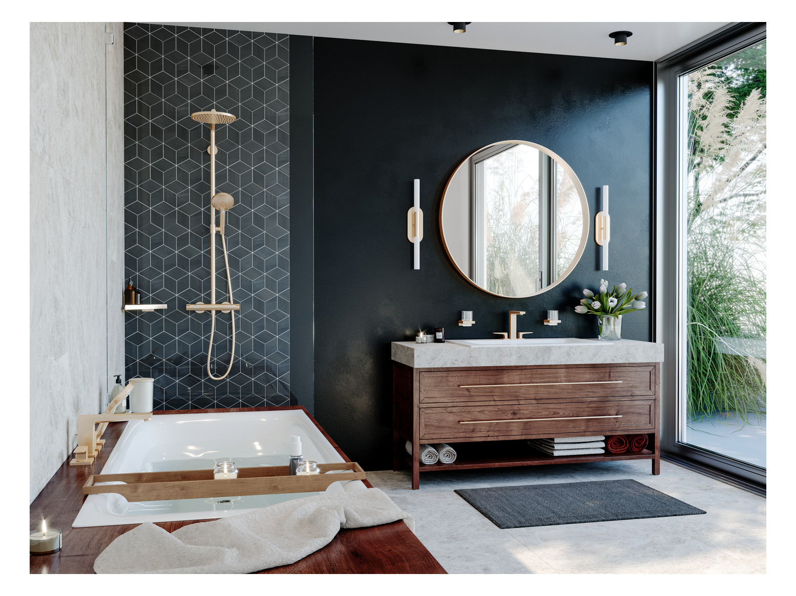 hansgrohe Seifenkorb AddStoris Wandmontage, Metall, brushed bronze