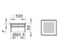 Dallmer Aufsatz Serie 10 Quadra CD 10/100 100 x 100 mm, Edelstahl