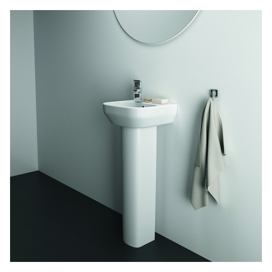 Ideal-Standard Handwaschbecken i.life A 35x30x15cm, mit Hahnloch/Überlauf, Hahnbank links, weiß