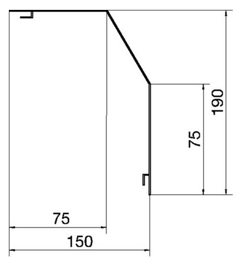Abdeckung R-Kanal RK 190 190x150x2000mm lgr