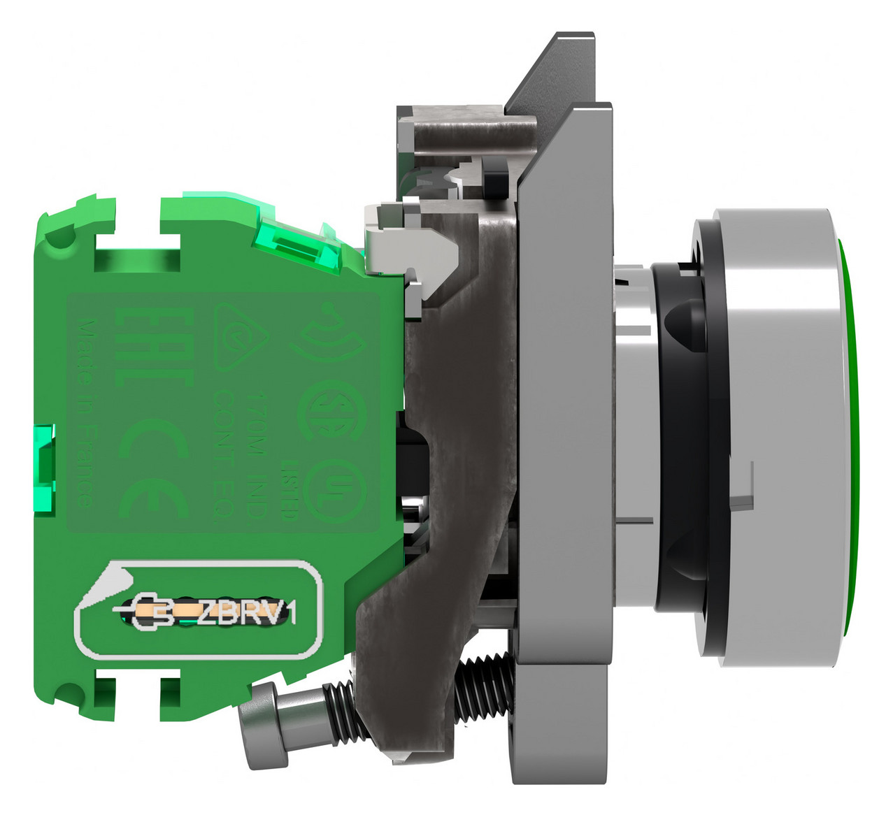 Drucktaster 1f gn rnd Ø22,5mm 1S IP30 fl Tastend