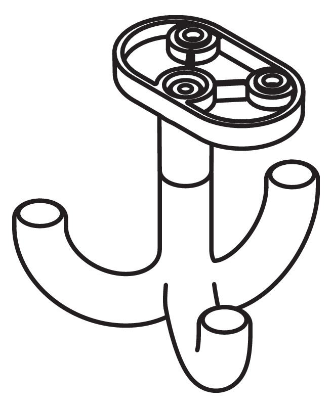 HEWI Dreifachhaken senfgelb