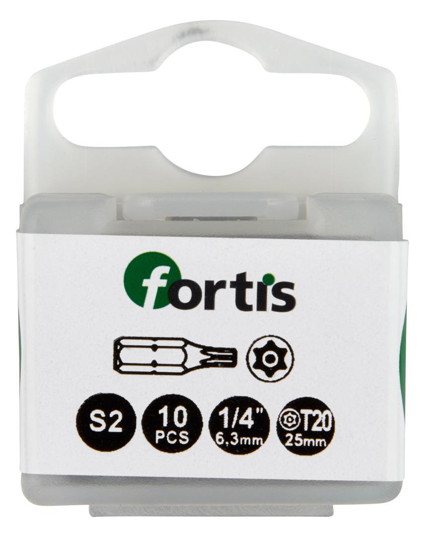 Bild Bit zähhart 1/4"" DIN3126 C6,3 T20x25mm mit Bohrung 10er Pack FORTIS-0
