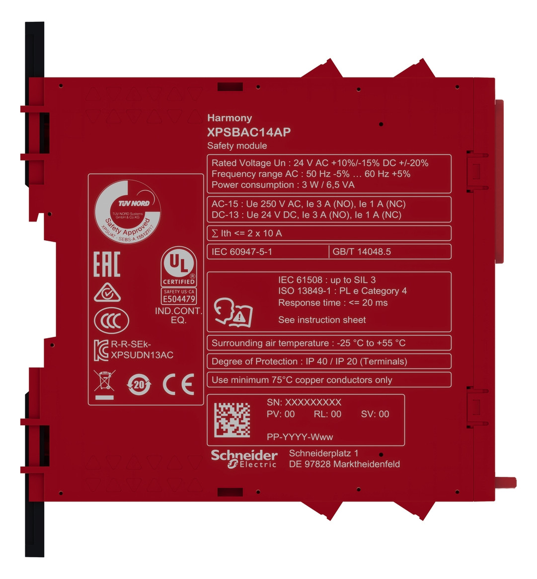 NOT-AUS Schaltgerät 24V/DC Grundgerät zweikanal