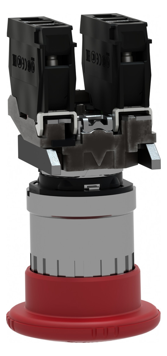 Not-Aus Taster EB IP66 Dreh 1S 1Ö Einb Ø22,5mm Schraub