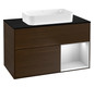 V&B Waschtisch-Unterschrank Finion 100x60,3x50,1cm, Regal rechts White matt lacquer, Walnut veneer