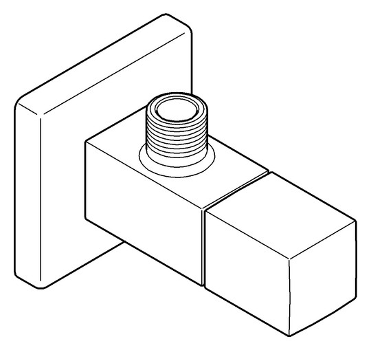 GROHE Eckventil Eurocube 1/2", Abgang 3/8", hard graphite gebürstet